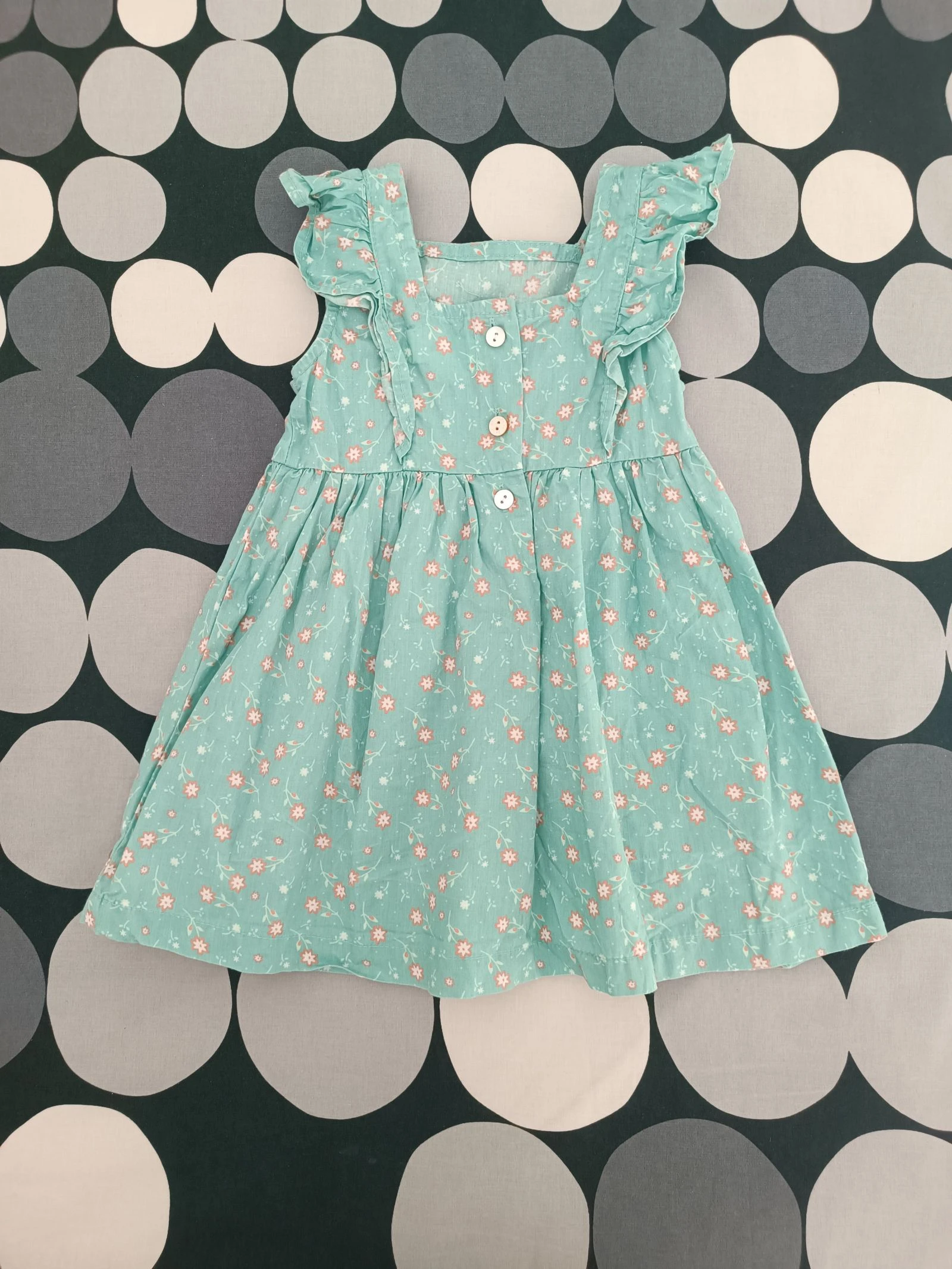 Vestido Zippy 6-9 meses - Verde Menta y Floral Encantador – photo 2